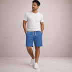 Men's drawstring pinstripe summer shorts