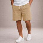 Men's drawstring pinstripe summer shorts