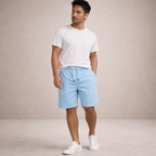 Men's drawstring pinstripe summer shorts