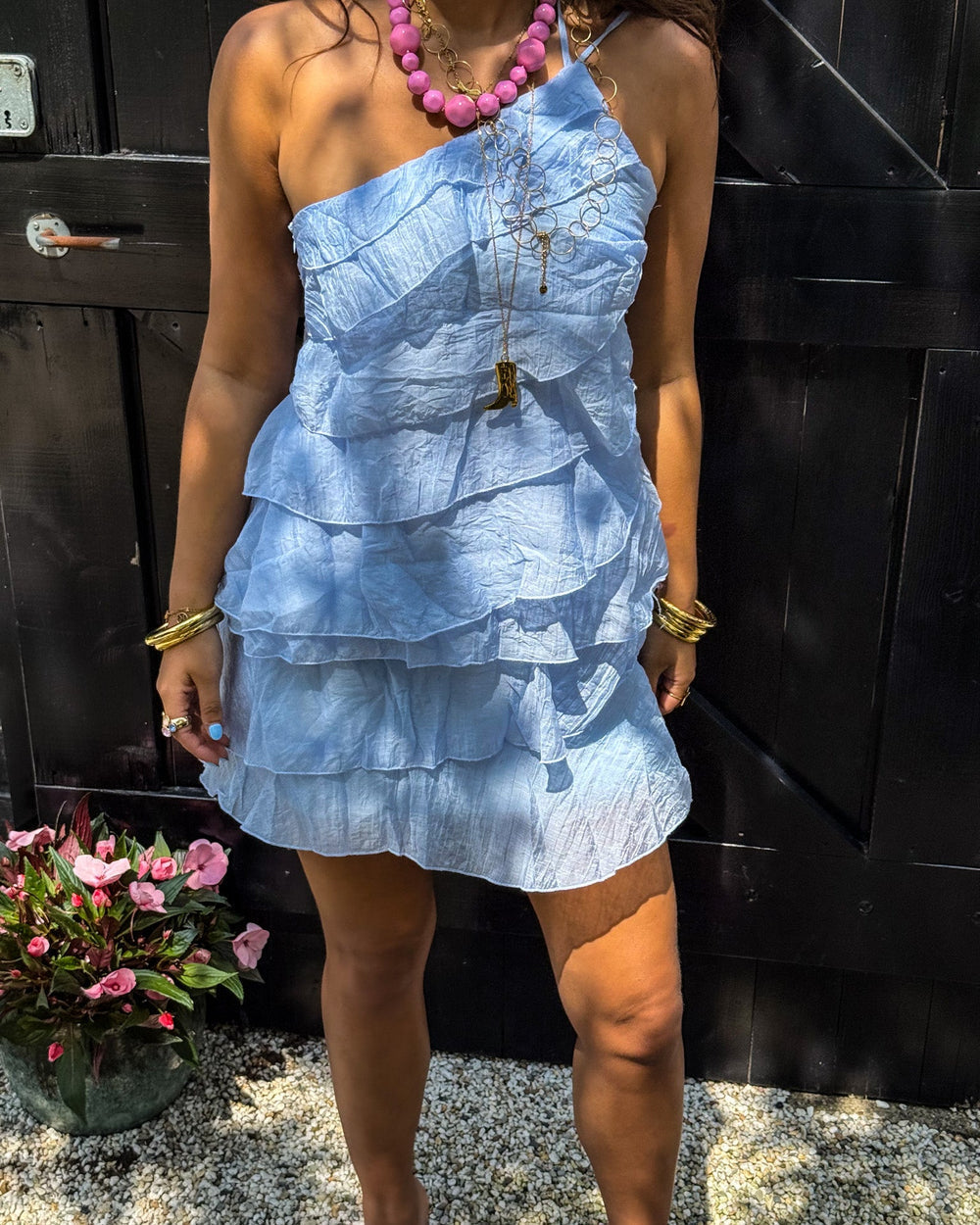 Women's ruffle-tier mini summer dress