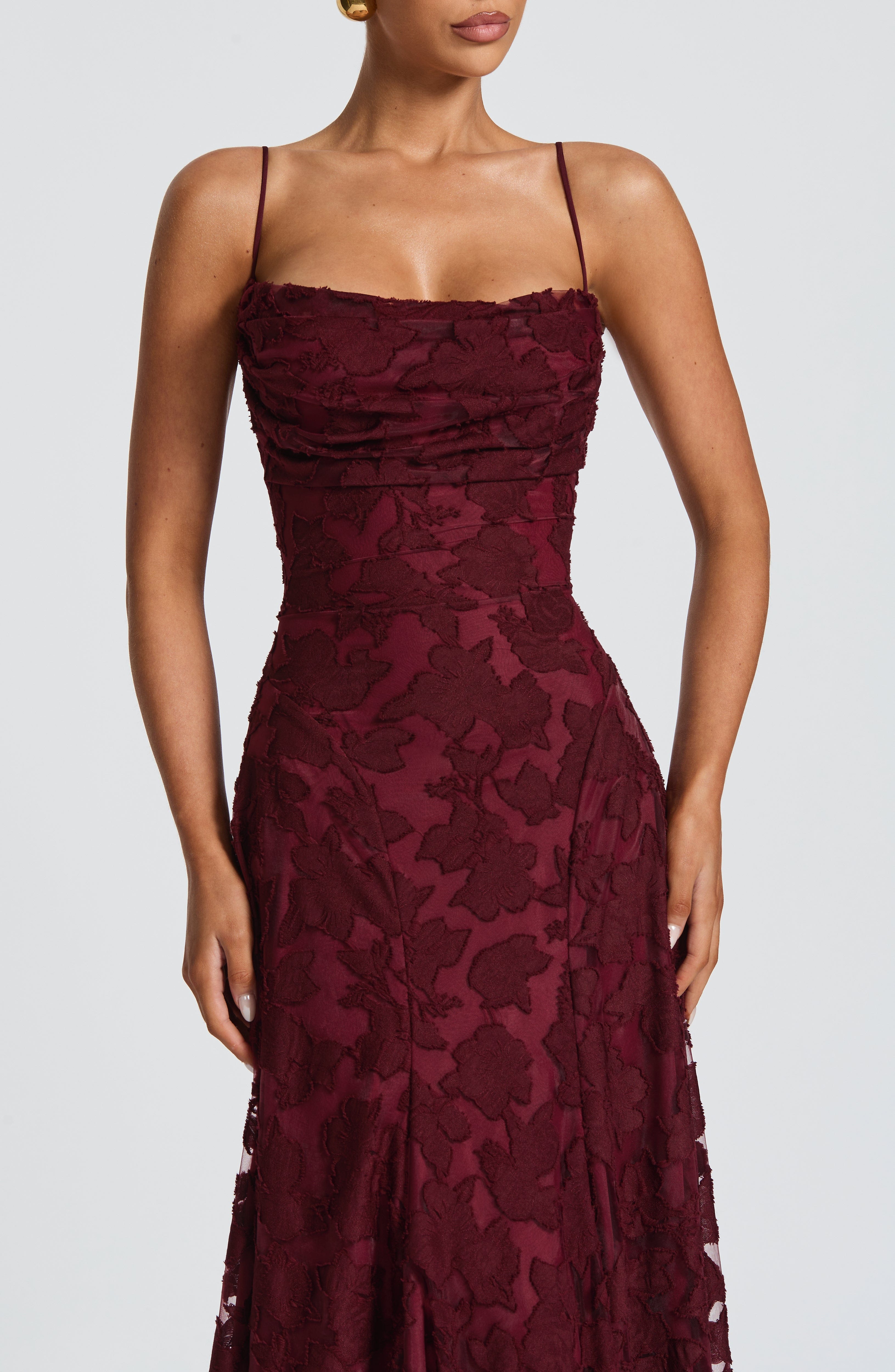 Women's floral maxi wedding guest dress