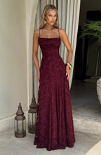 Women's floral maxi wedding guest dress