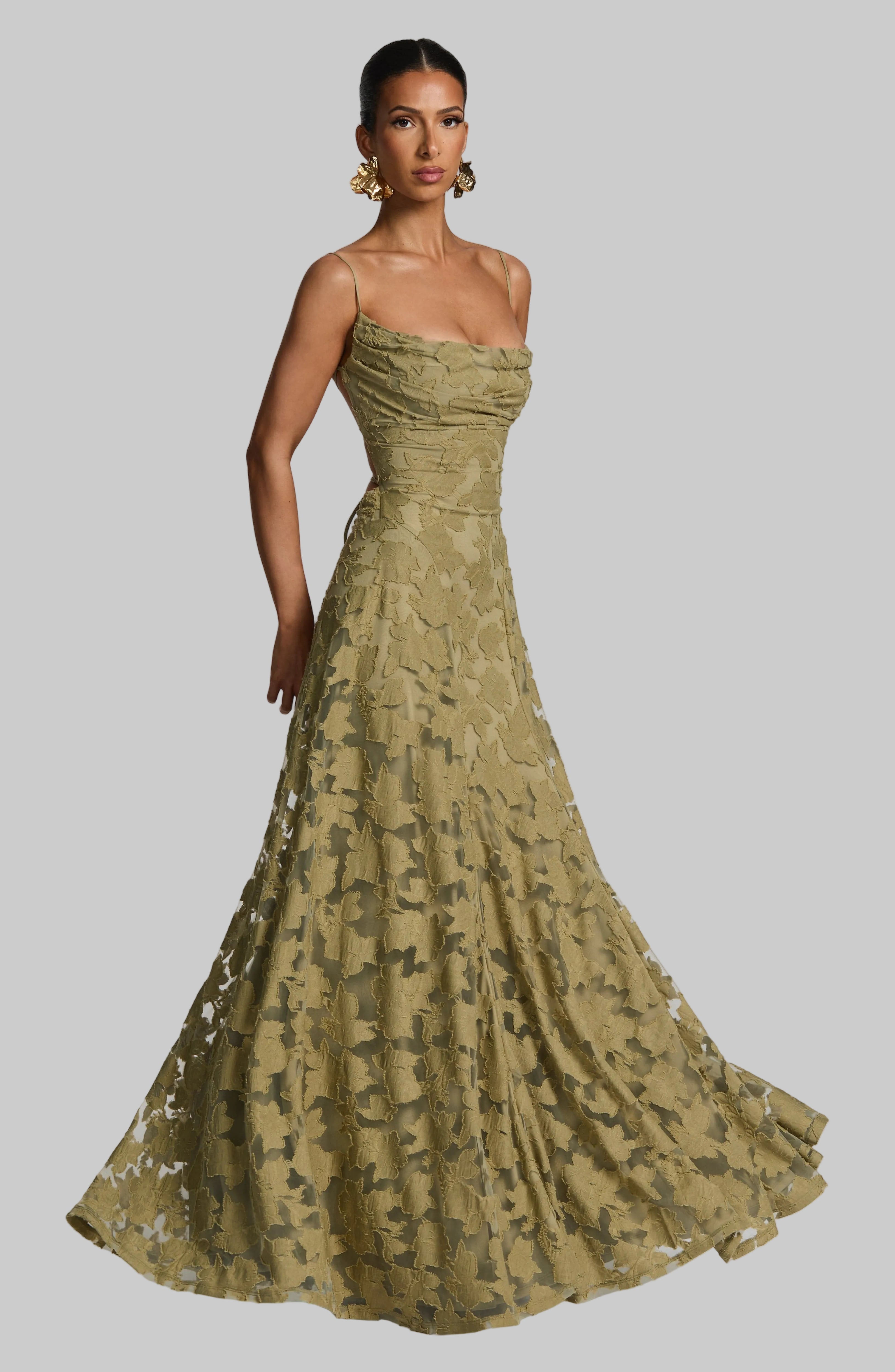 Women's floral maxi wedding guest dress