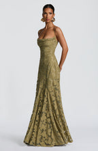 Women's floral maxi wedding guest dress