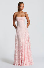 Women's floral maxi wedding guest dress