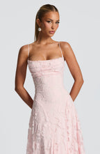 Women's floral maxi wedding guest dress
