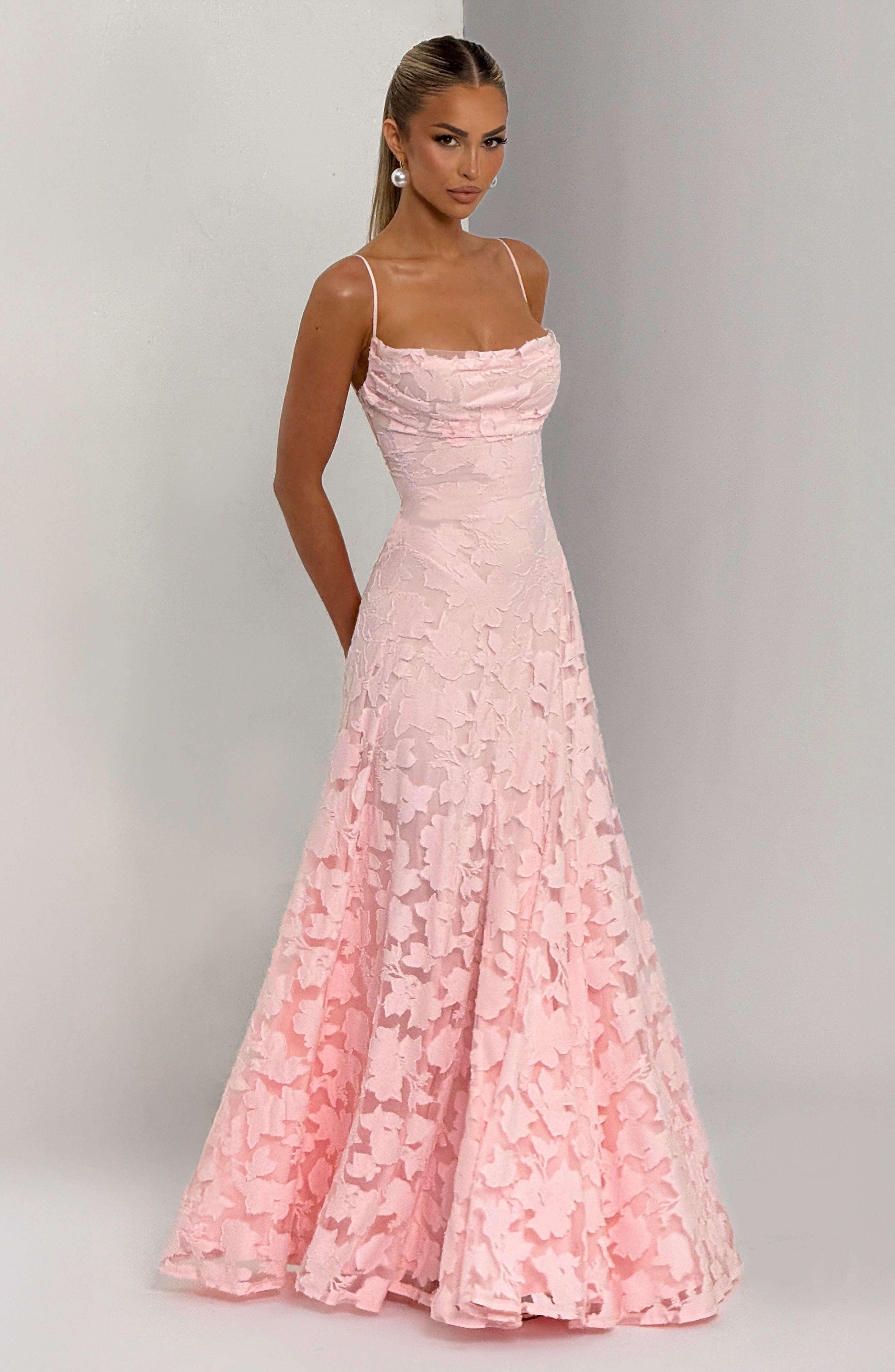 Women's floral maxi wedding guest dress