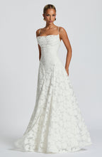 Women's floral maxi wedding guest dress