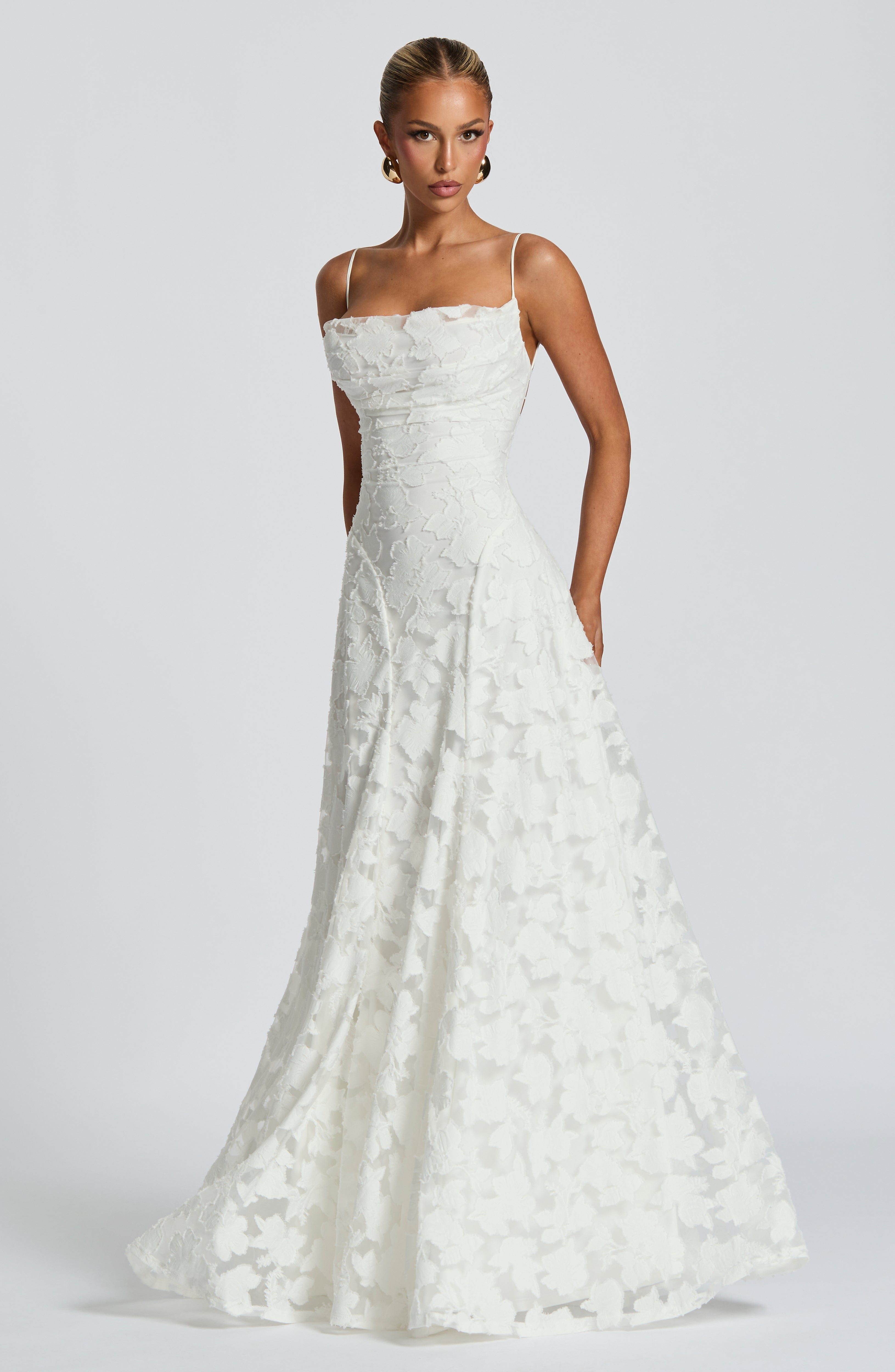 Women's floral maxi wedding guest dress