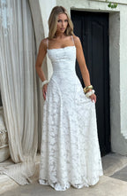 Women's floral maxi wedding guest dress