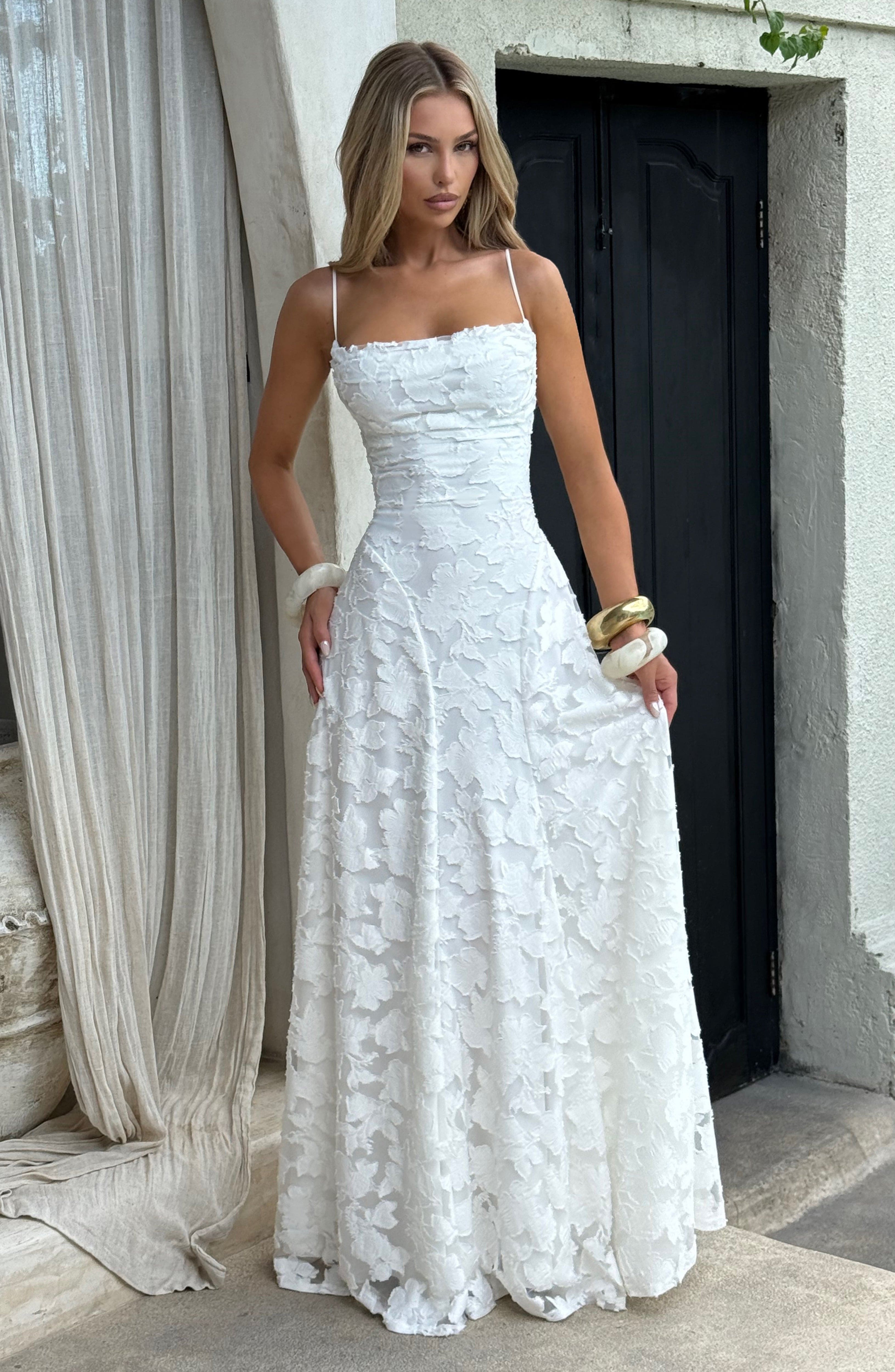 Women's floral maxi wedding guest dress