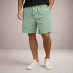 Men's drawstring pinstripe summer shorts