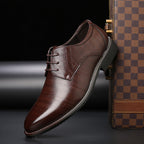 Men's brogue office lace-up derby shoes