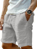 Men's drawstring linen summer shorts