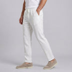 Men's linen tapered summer trousers