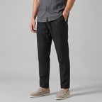 Men's linen tapered summer trousers
