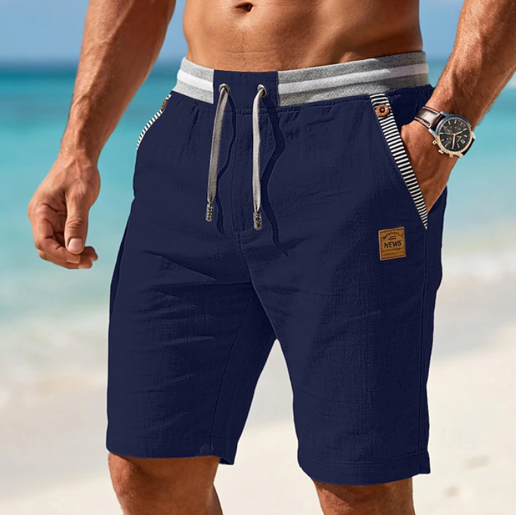 Men's drawstring waist summer shorts