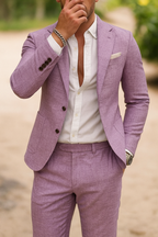 Men's fitted two-piece wedding guest suit