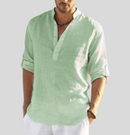 Men's long sleeve henley summer shirt