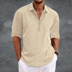 Men's long sleeve open collar shirt