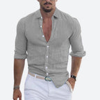 Men's open collar slim fit summer shirt