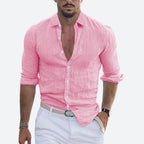 Men's open collar slim fit summer shirt
