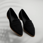 Women's elegant pointed toe flat penny loafers