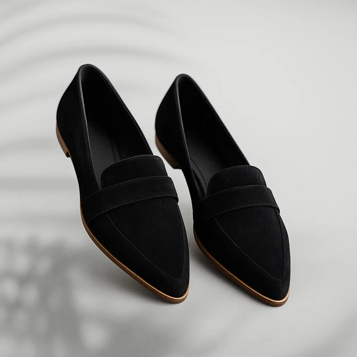 Women's elegant pointed toe flat penny loafers
