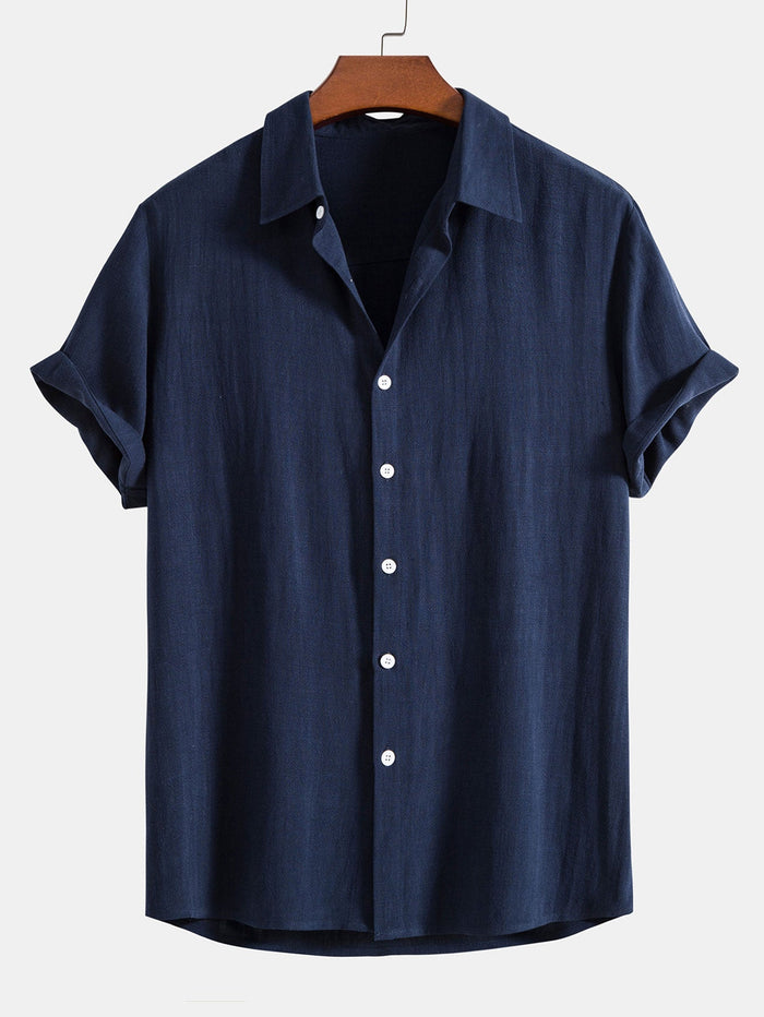 Men's short sleeve button-front summer shirt