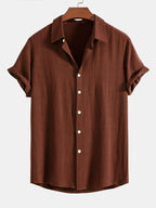 Men's short sleeve button-front summer shirt