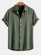 Men's short sleeve button-front summer shirt