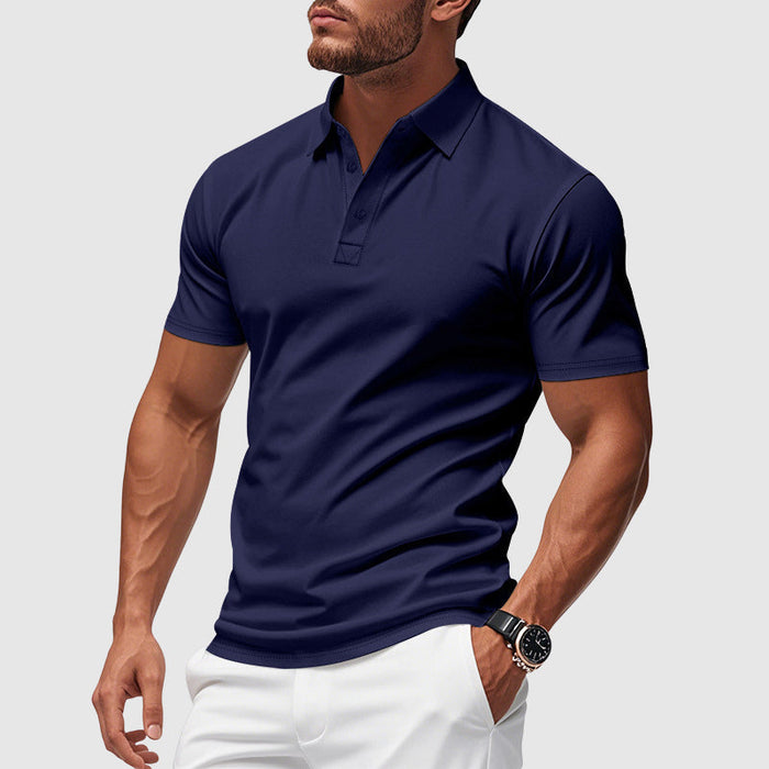Men's short sleeve fitted polo shirt
