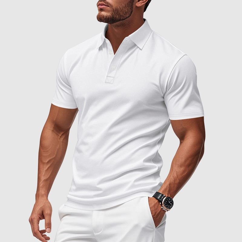 Men's short sleeve fitted polo shirt