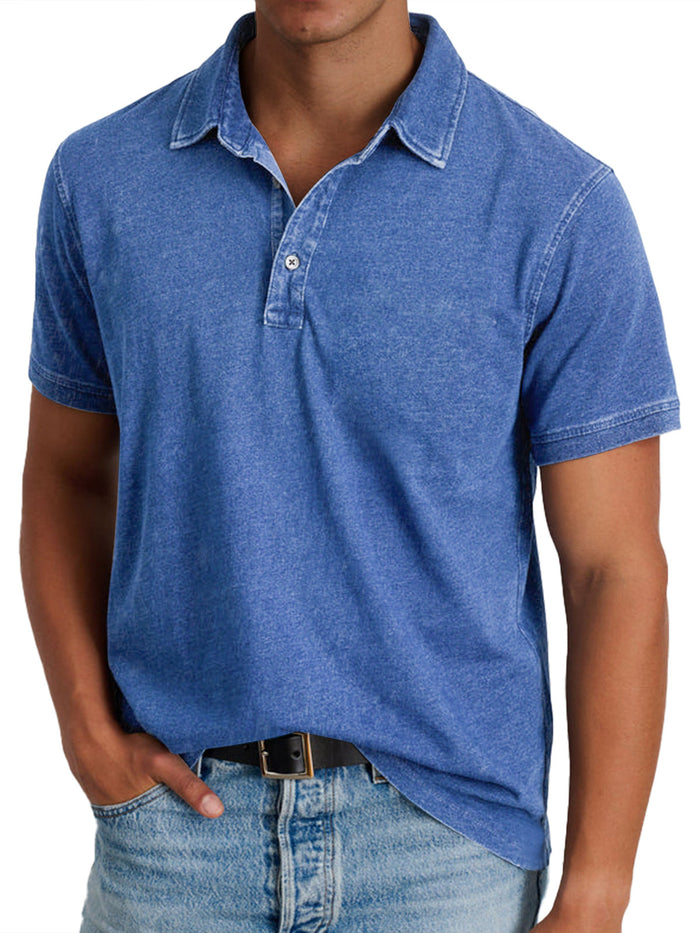 Men's short sleeve open collar summer polo shirt