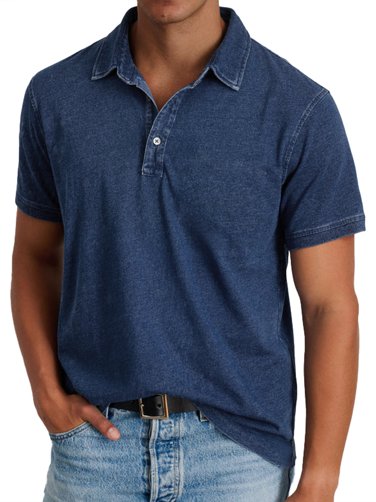 Men's short sleeve open collar summer polo shirt