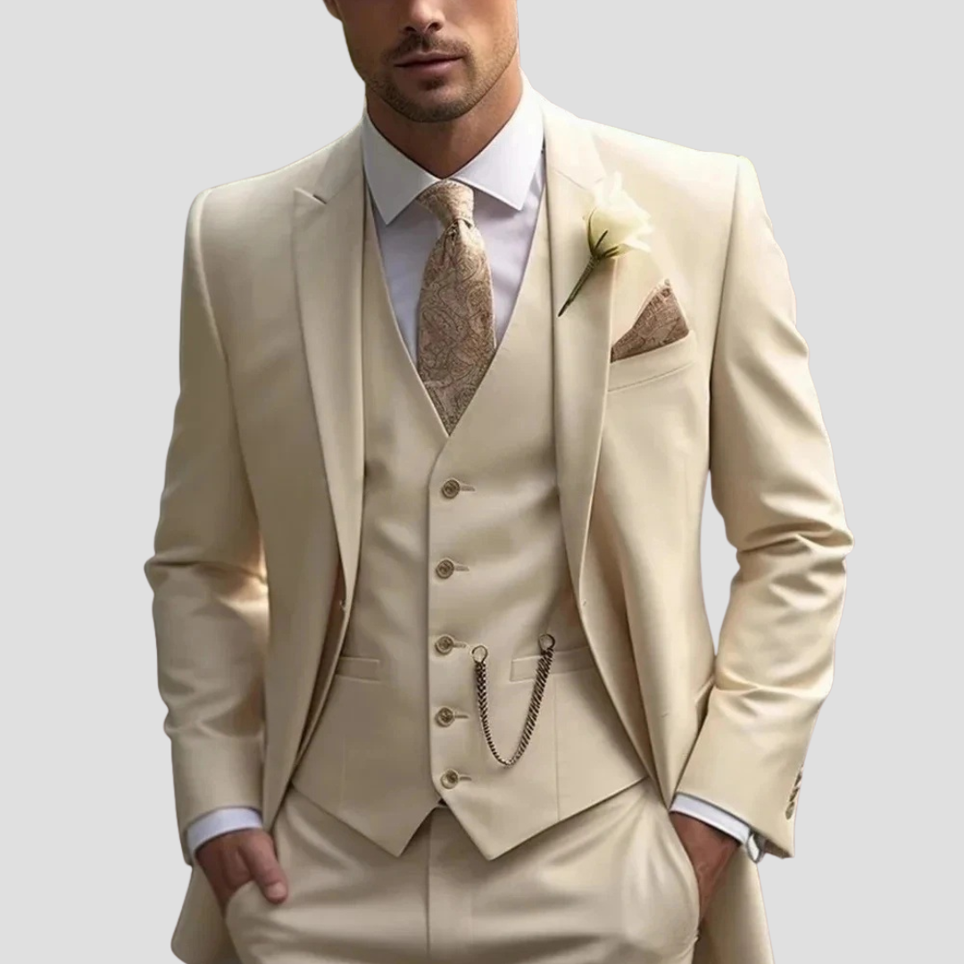 Men's slim fit wedding three-piece suit set