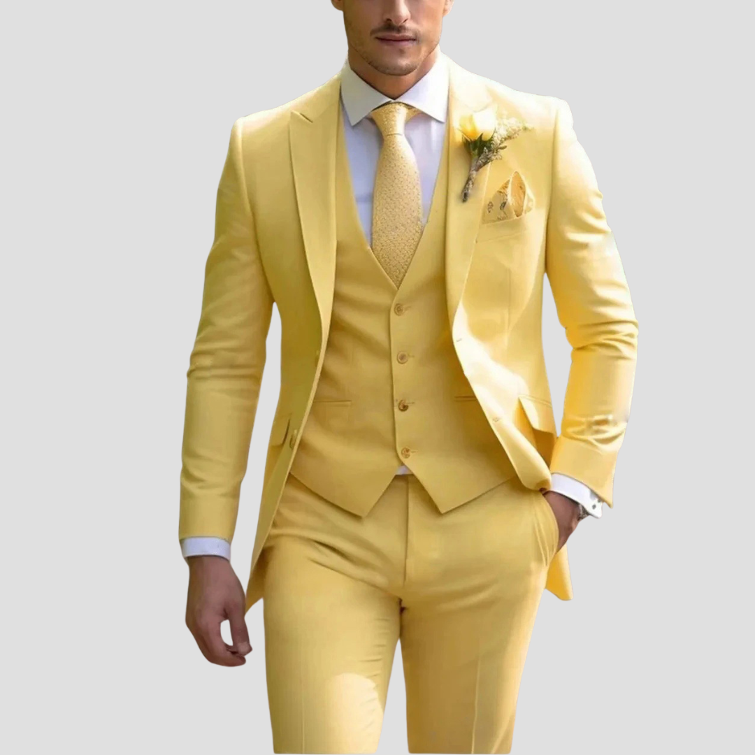 Men's slim fit wedding three-piece suit set
