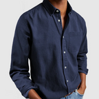Men's spread-collar long sleeve shirt