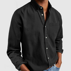 Men's spread-collar long sleeve shirt