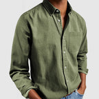 Men's spread-collar long sleeve shirt