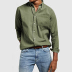 Men's spread-collar long sleeve shirt