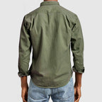 Men's spread-collar long sleeve shirt