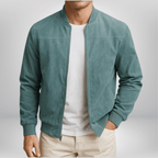 Men's stand collar zip-front bomber jacket