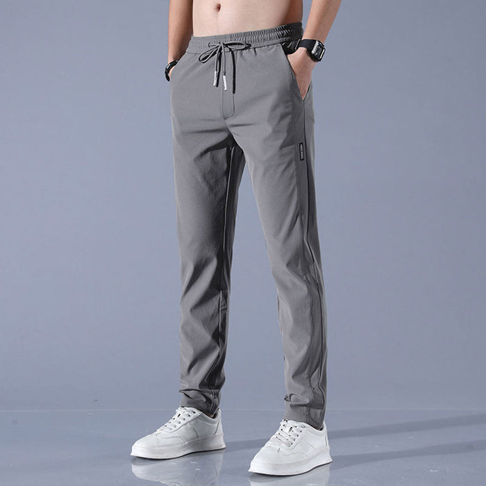 Men's straight leg drawstring trousers