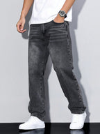 Men's straight leg wide-fit denim jeans