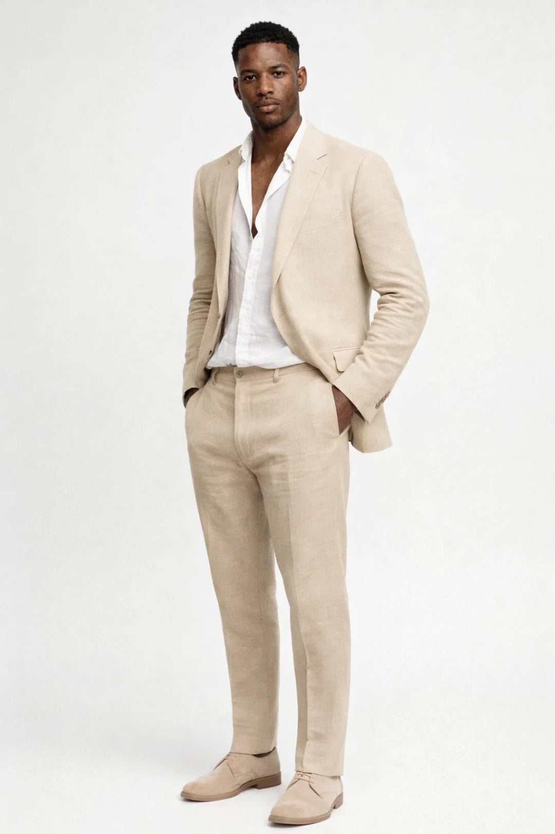 Men's tailored two-piece wedding guest suit