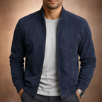 Men's zip-front stand-collar bomber jacket