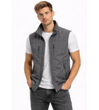 Men's zip-front stand-collar sleeveless jacket