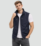 Men's zip-front stand-collar sleeveless jacket