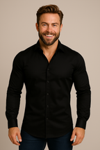 Men's fitted long sleeve casual shirt